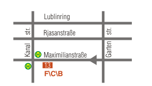 Die Zeichnung beschreibt, wie man zum FCB kommen kann.