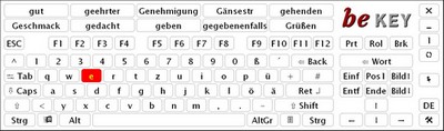 Auf diesem Bild ist eine Bildschirmtastatur zu sehen.