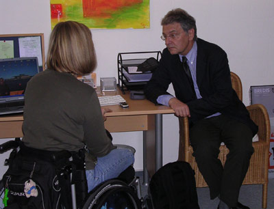 Auf diesem Foto sieht man Christoph Strässer und Sabine Kollmann.