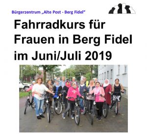 Fahrradkurs für Migrantinnen in Münster 2019