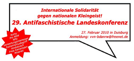 Internationale Solidarit�t gegen den nationalen Kleingeist - 29. Antifaschistische Landeskonferenz