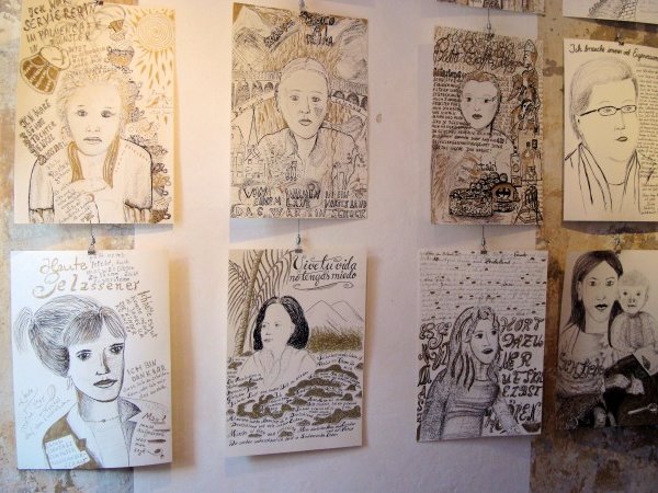 Teile der Ausstellungswand