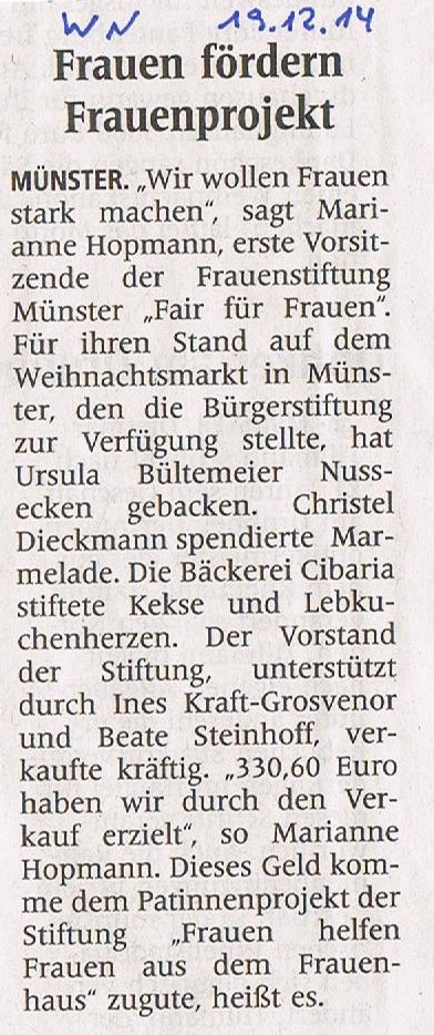 Pressebericht Weihnachtsmarkt 2014