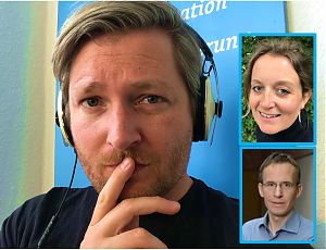 Andre Schuster (großes Bild), Katrin Hermsen und Prof. Dr. Michael Wrase.