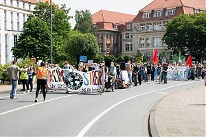 Der bisher letzte Klimastreik in Münster am 25. Juni stand unter dem Motto „Klimaschutz ist Menschenrecht“. (Foto: Marlena Grab 