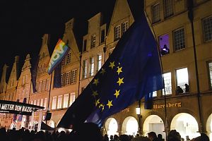 Protest gegen den AfD-Neujahrsempfang im Rathaus von Münster. (Foto: Jan Große-Nobis)