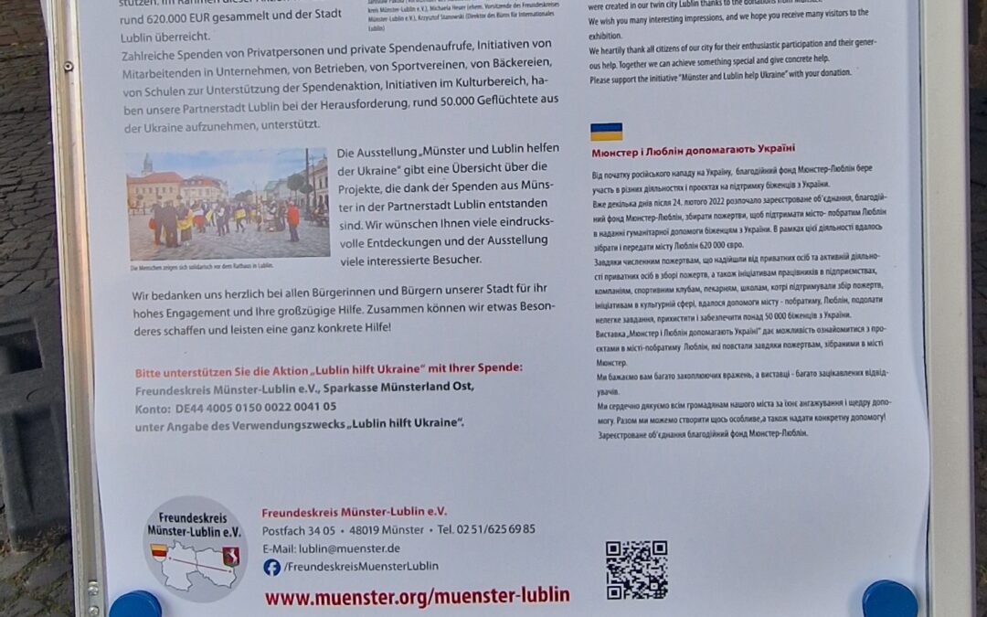 Austellung Münster und Lublin helfen der Ukraine